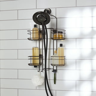 Dracelo 11.8 in. W x 3.8 in. D x 25.6 in. H Bronze Shower Caddy Hanging Over Head, Bathroom Shower Organizer Shower Rack