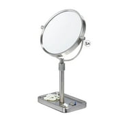 Better Homes & Gardens Extendable Two-Sided Free Standing Vanity Mirror, Brushed Nickel Finish