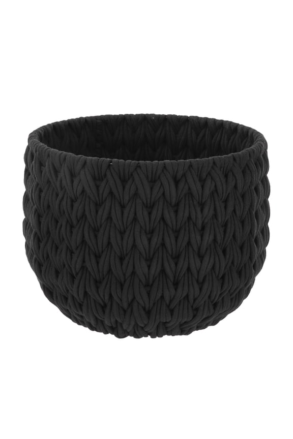 Closed Weave Polyester Black Decorative Storage Basket