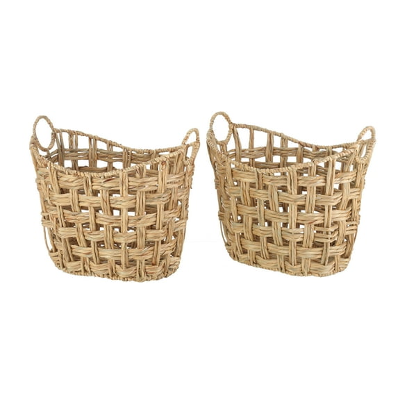 Better Homes & Gardens Extra Large Hyacinth Twist Boat Storage Basket with Handles, 2 Pack