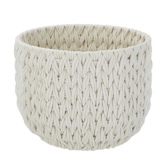 Better Homes & Gardens Extra Large White Woven Rope Decorative Storage Basket, 19 in x 15 in