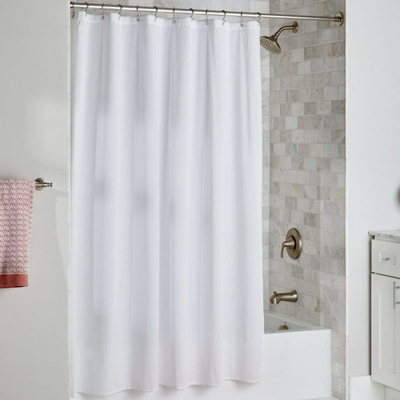 Better Homes & Gardens Extra Long Heavyweight PEVA Shower Liner, 70" W x 78" H, Arctic White