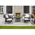 thumbnail image 1 of Better Homes & Gardens Ezra 4-Piece Outdoor HDPE Conversation Set, Black with Cream Boucle Cushions, 1 of 10
