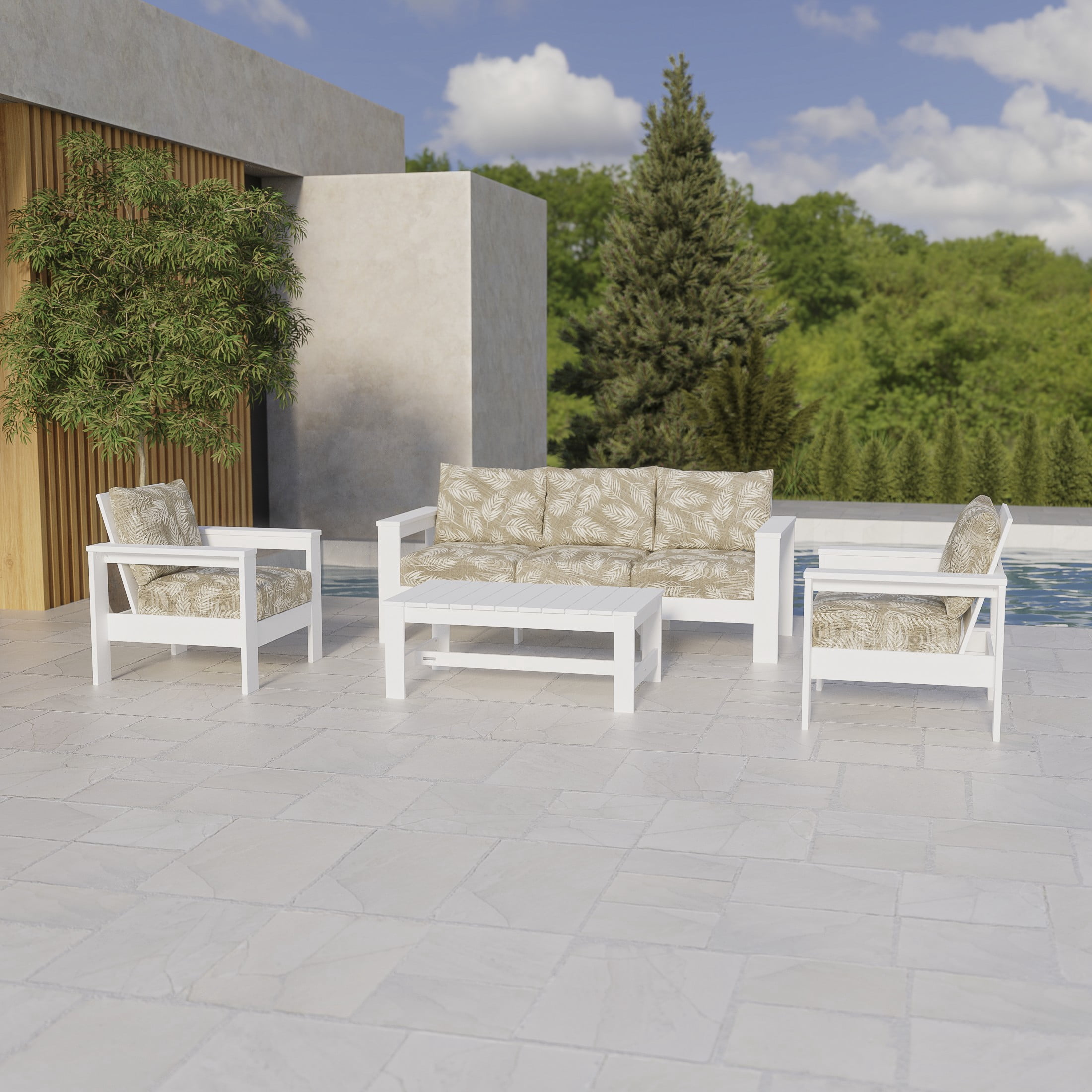 Better Homes & Gardens Ezra 4-Piece Outdoor HDPE Conversation Set