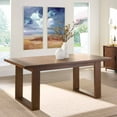 thumbnail interactive-video image 1 of Better Homes & Gardens Ezra Collection Rectangular Double Pedestal Dining Table, 70 in, Walnut, 1 of 11