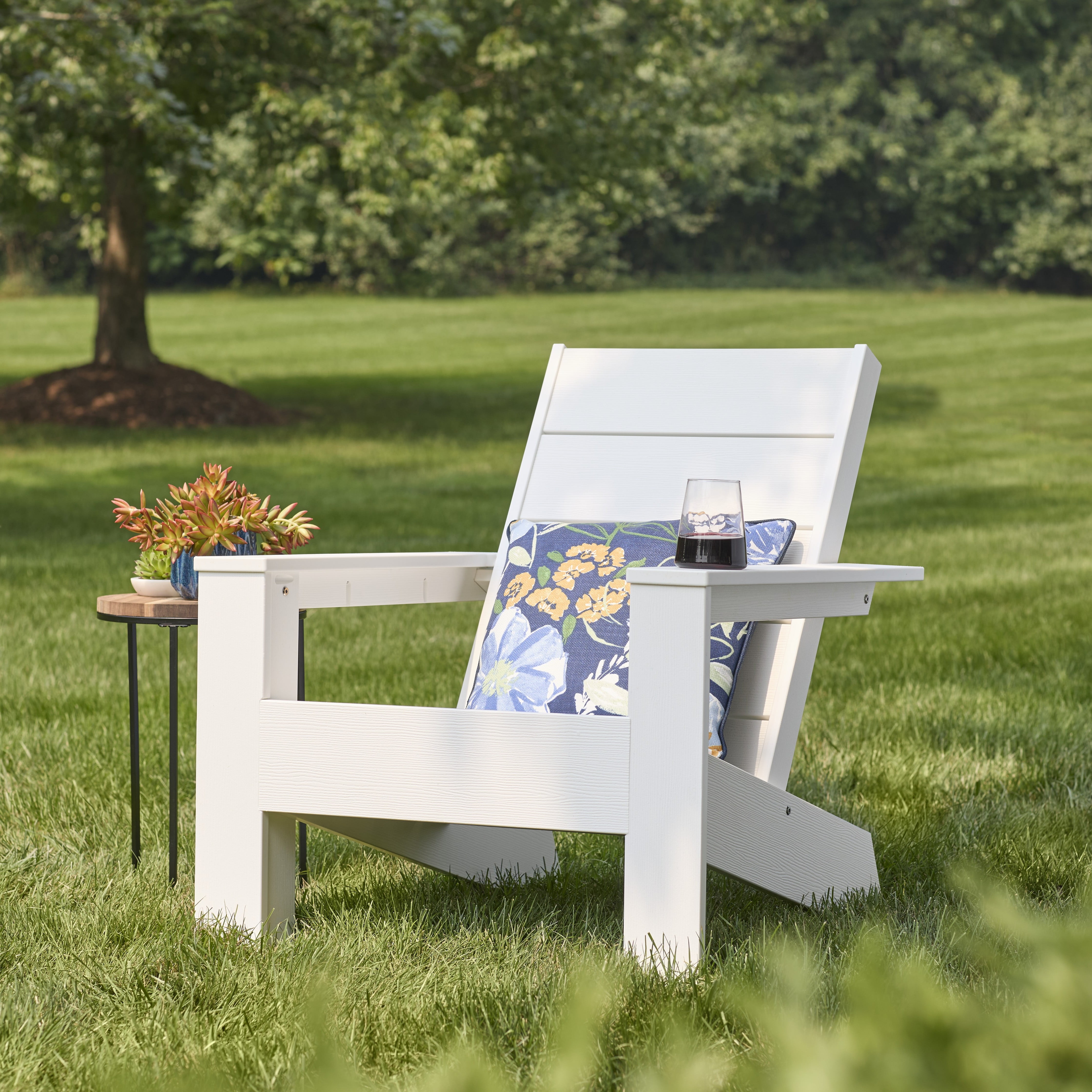 Better Homes & Gardens Ezra Outdoor HDPE Adirondack Chair, White