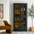 thumbnail image 1 of Better Homes & Gardens Ezra Glass Door Storage Accent Cabinet, Rich Black finish, 1 of 11