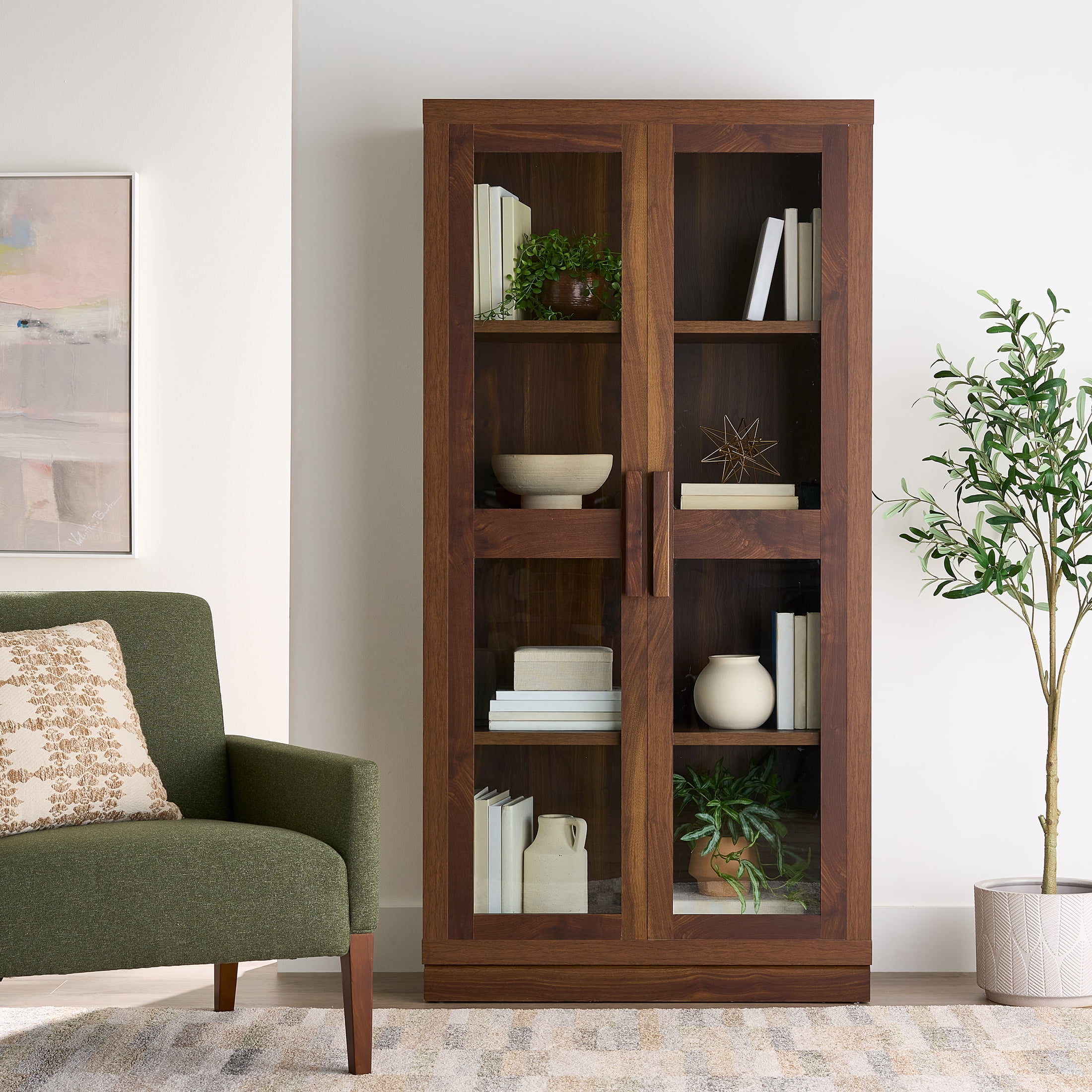 Better Homes & Gardens Ezra Bookcase, Walnut finish