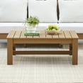 thumbnail image 1 of Better Homes & Gardens Ezra Outdoor HDPE Coffee Table, Teak, 1 of 9
