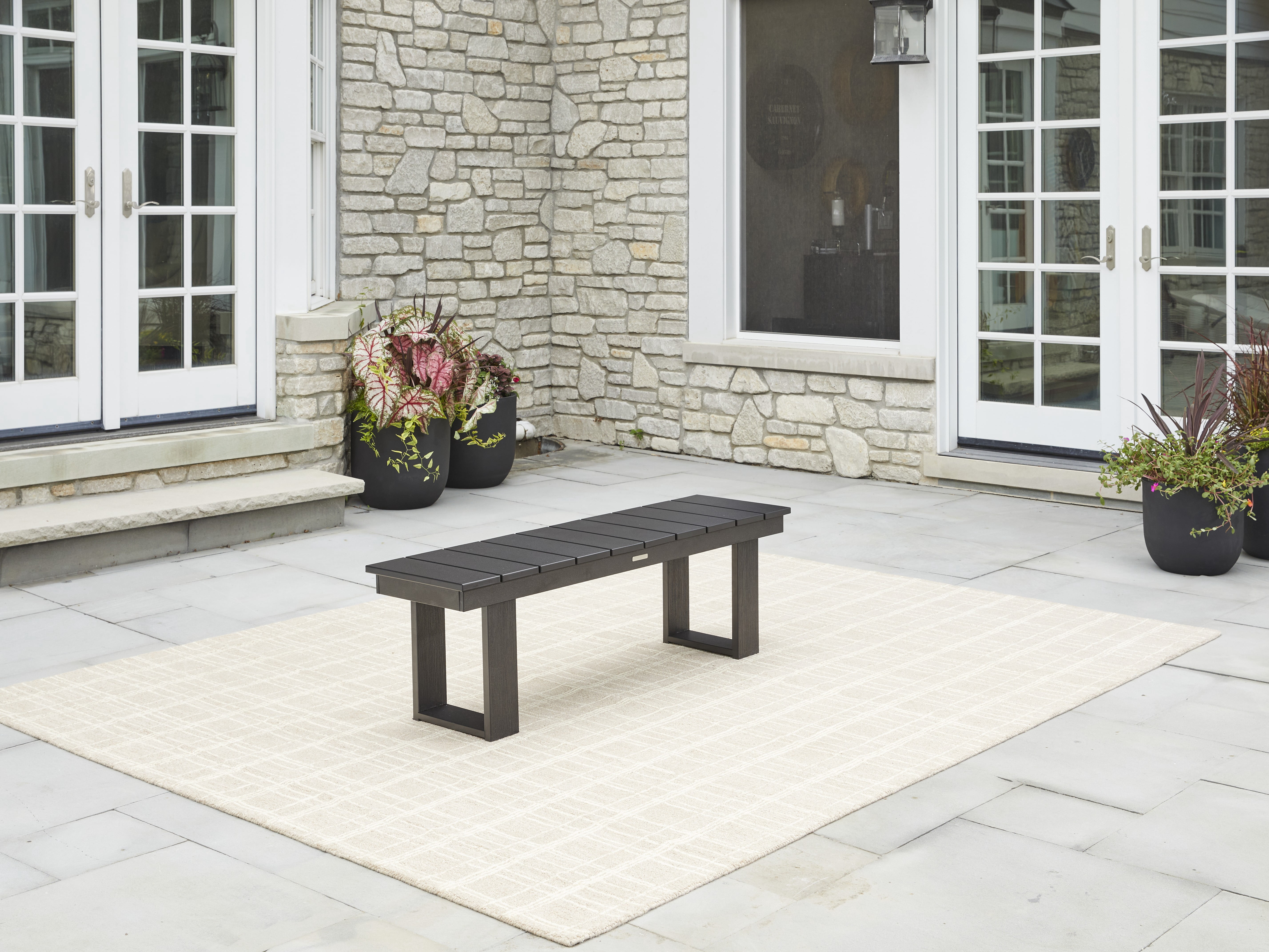Better Homes & Gardens Ezra Outdoor HDPE Dining Bench, Black