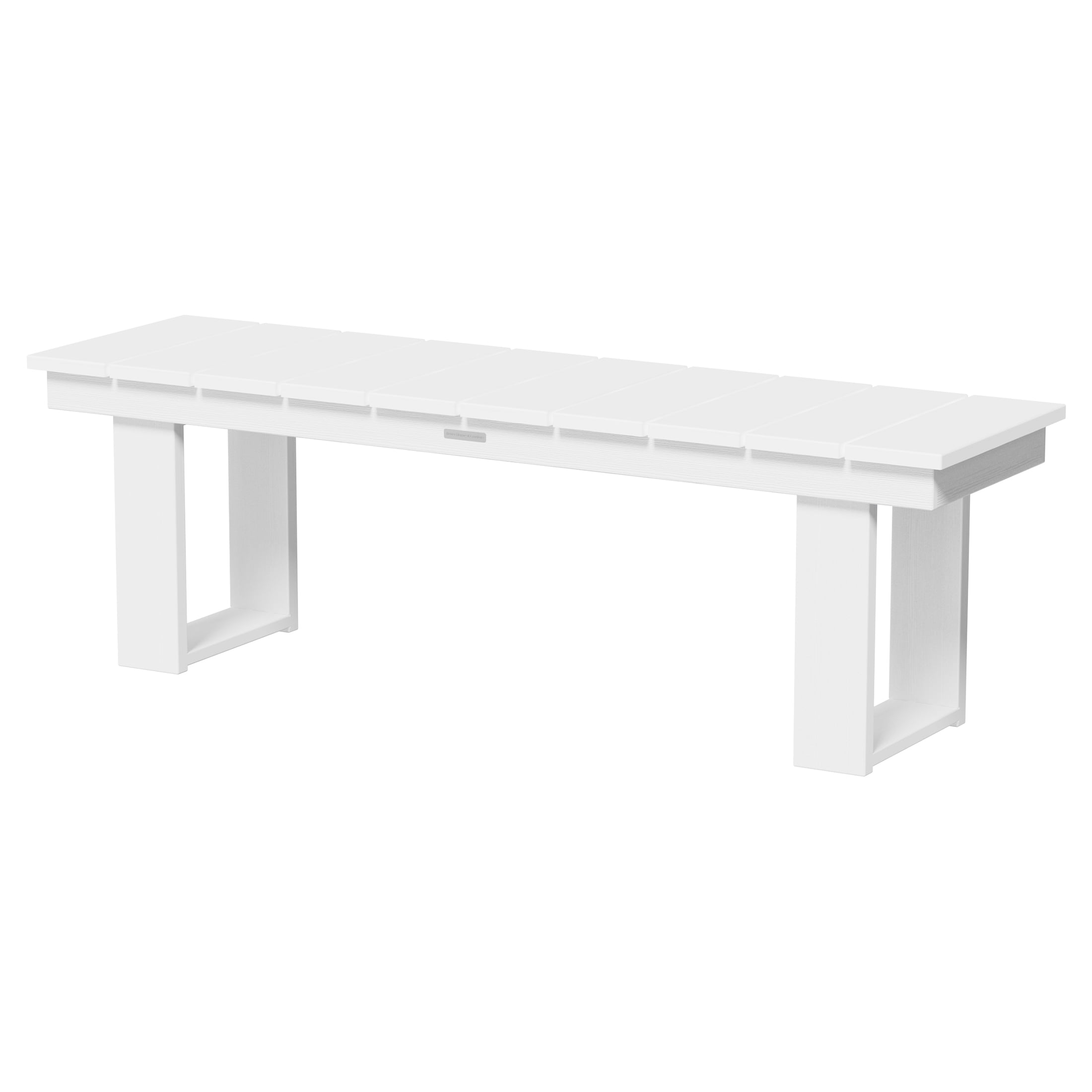Better Homes & Gardens Ezra Outdoor Dining Bench, White, HDPE Construction