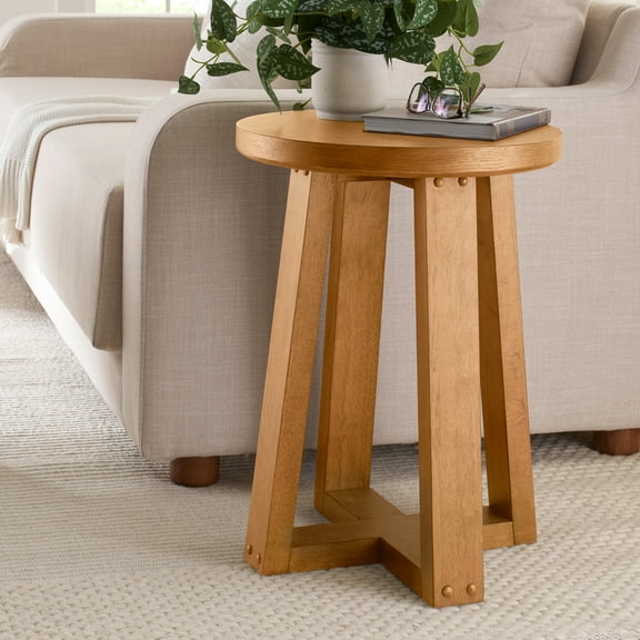 Better Homes & Gardens Ezra End Table, Light Honey Finish