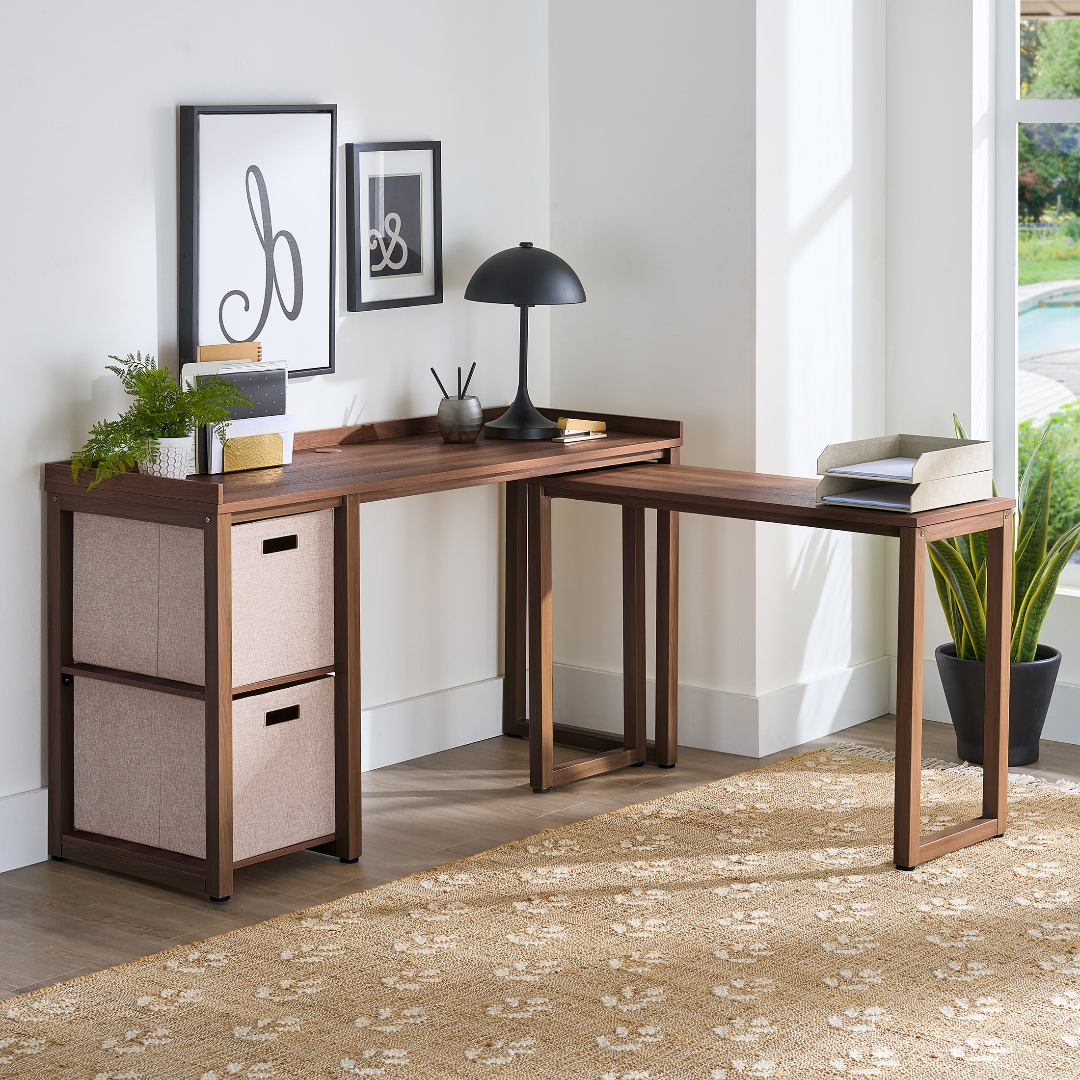 Better Homes & Gardens Lillian Fluted L-Shape Desk for Home Better Homes & Gardens Lillian Fluted L-Shape Desk for Home
