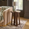 thumbnail interactive-video image 1 of Better Homes & Gardens Ezra Round End Table, Walnut Finish, 1 of 14