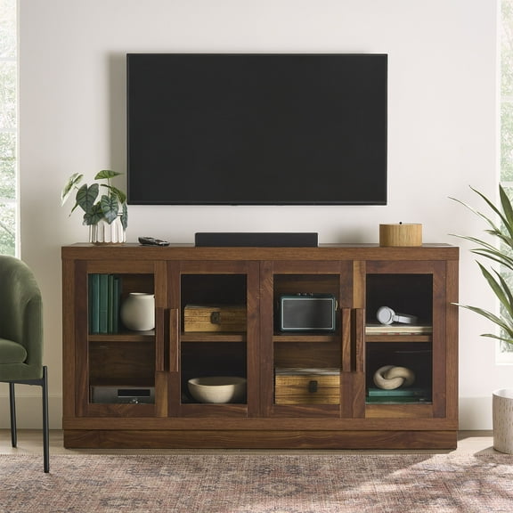 Better Homes & Gardens Ezra TV Stand for TV's up to 70", Warm Walnut finish
