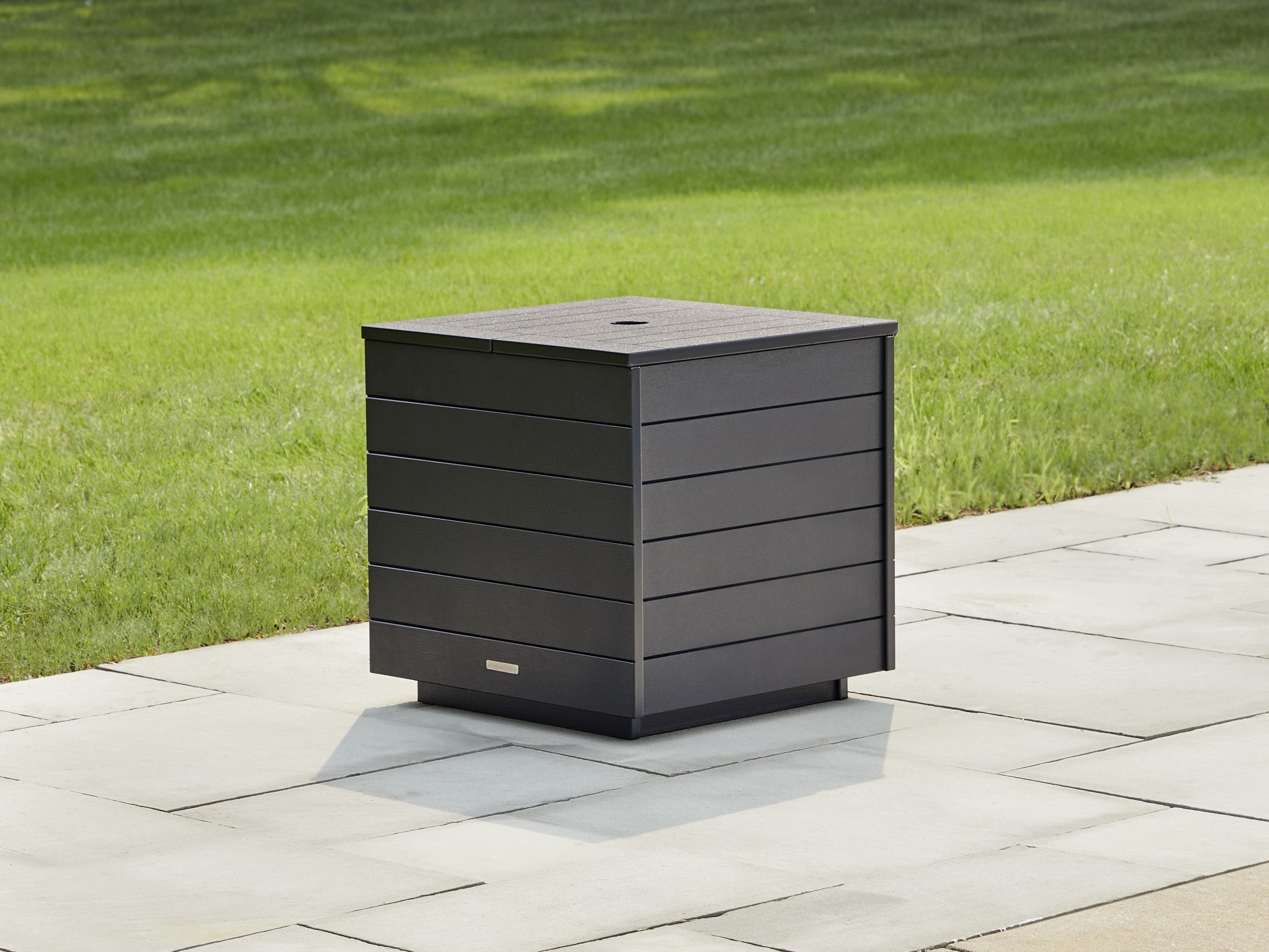 Better Homes & Gardens Ezra Outdoor HDPE Umbrella Table, Black