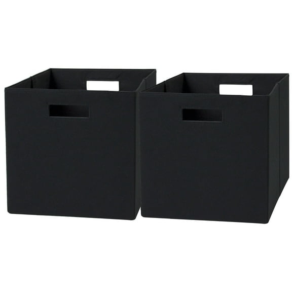 Better Homes & Gardens Fabric Cube Storage Bins (12.75" x 12.75"), Black, 2 Pack