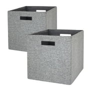 Better Homes & Gardens Fabric Cube Storage Bins (12.75" x 12.75"), 2 Pack, Gray