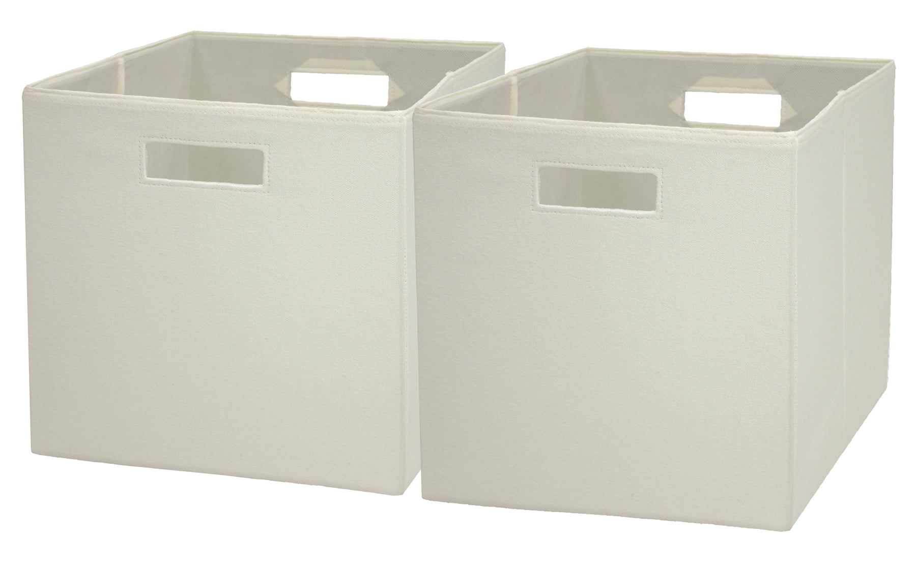 Better Homes & Gardens Fabric Cube Storage Bins, Ivory, 2 Pack, 12.75 in x 12.75 in x 15 in