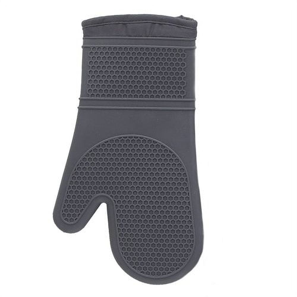 Better Homes & Gardens Fabric Lined Silicone Oven Mitt, Grey - Walmart.com