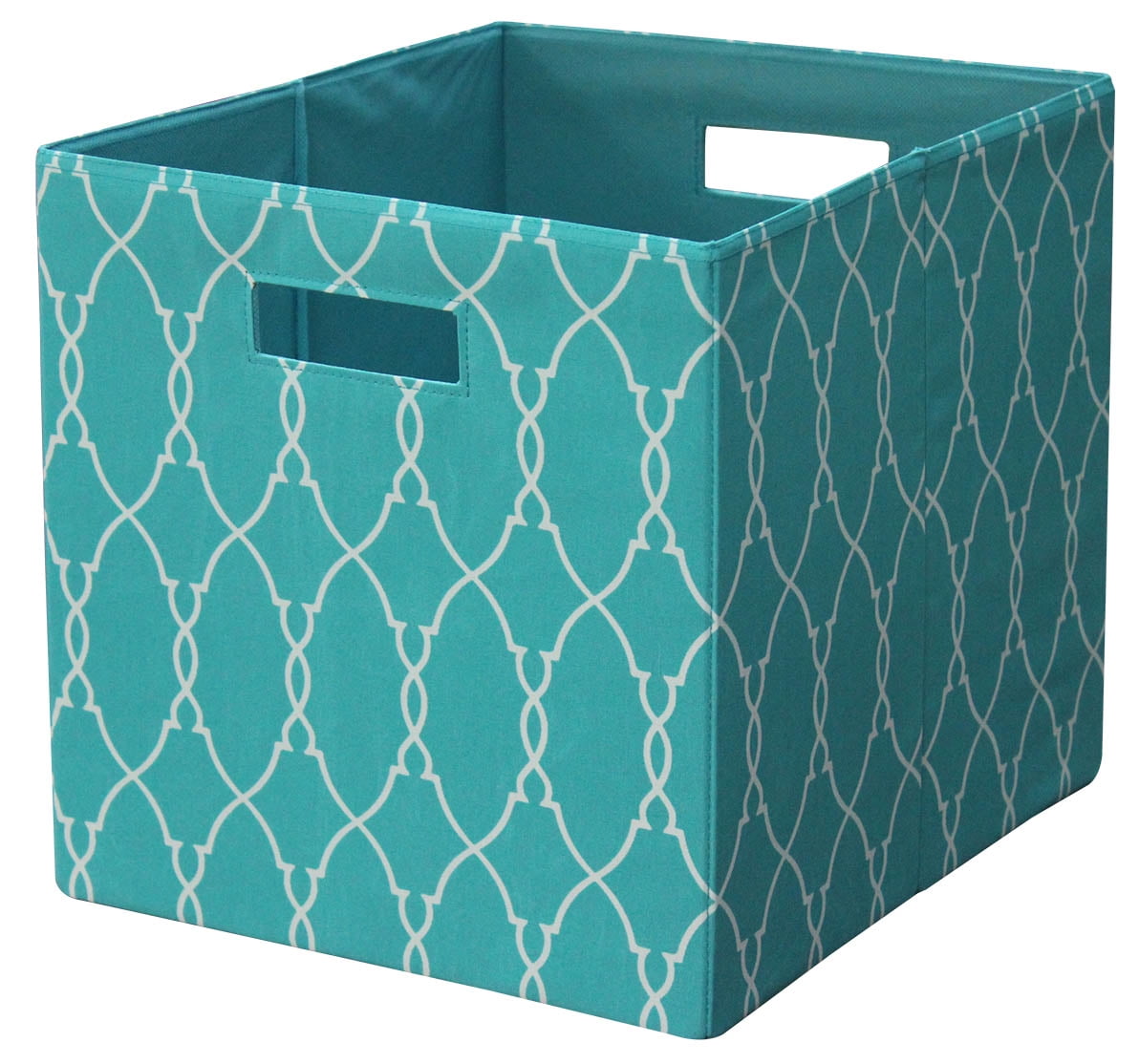 Better Homes & Gardens Fabric Teal Trellis Storage Bin - Walmart.com