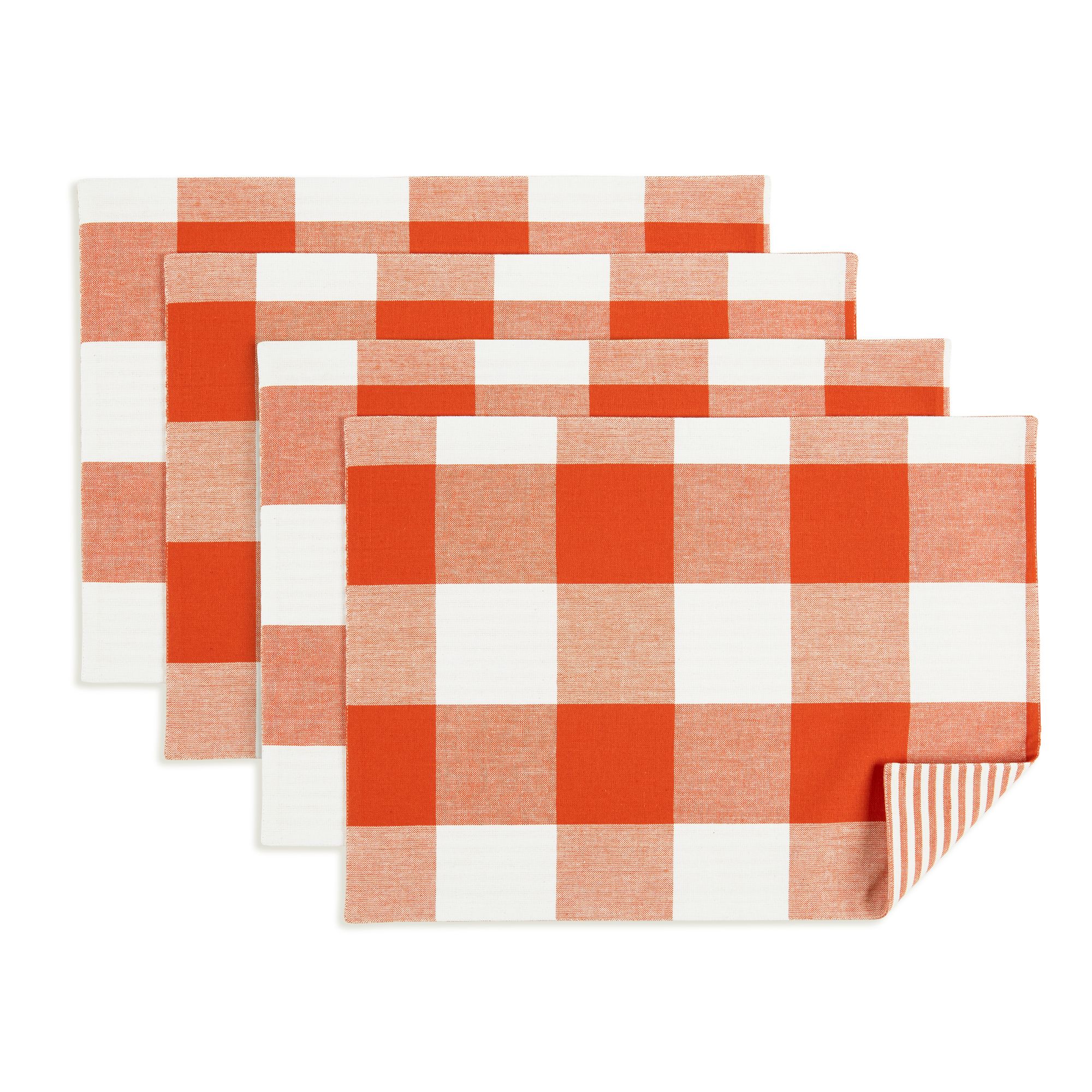 Better Homes & Gardens Farma Fabric Placemat, Pumpkin, 4 Piece
