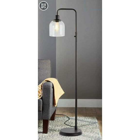 Better Homes & Gardens Farmhouse 60" 1-Light Floor Lamp, Black Metal Finish, Traditional, Adult Use.