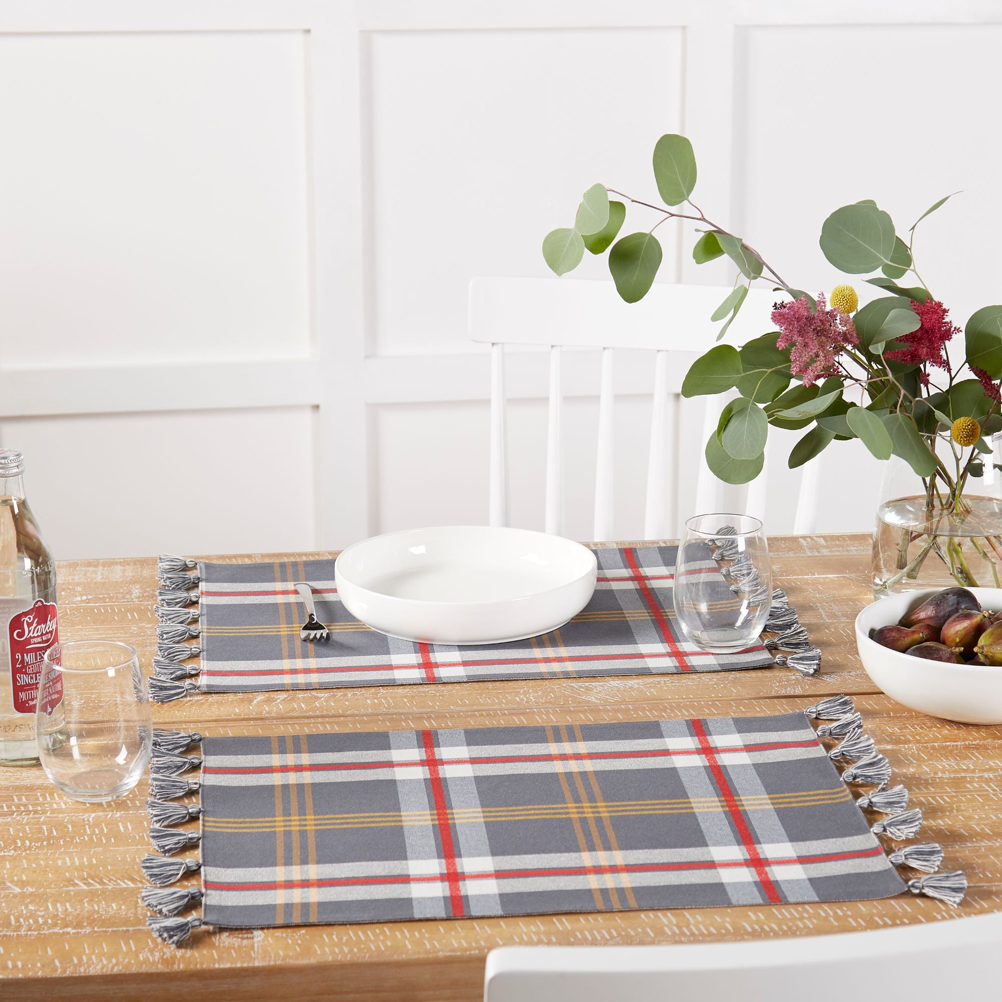 Better Homes & Gardens Farmhouse Plaid Fabric Placemats, 14"W x 21.5"L