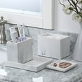 thumbnail image 1 of Better Homes & Gardens Faux Marble 4 Piece Vanity Organizer Set with Magnetic Side, White, 1 of 7