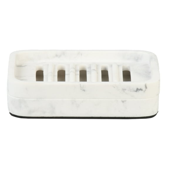 Better Homes & Gardens Faux Marble Soap Dish, White