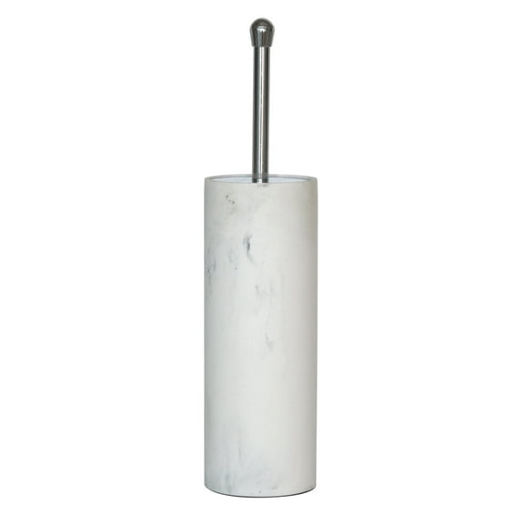 Better Homes & Gardens Faux Marble Toilet Brush and Holder, White