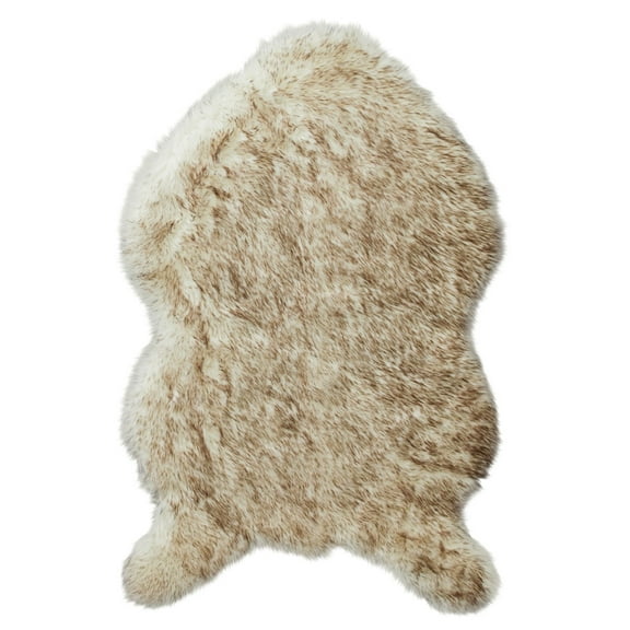 Better Homes & Gardens Faux Sheepskin Fur Pelt Indoor Area Rug, Natural, 30"x47"
