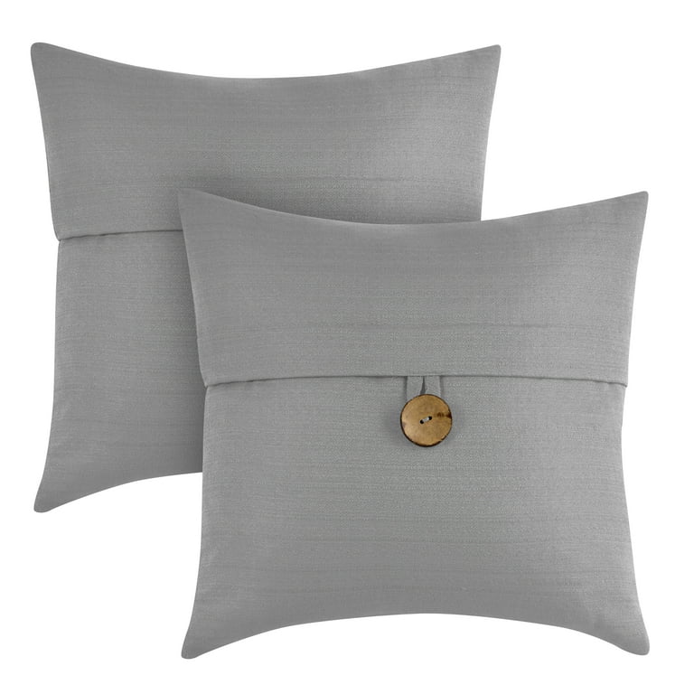 Better Homes Gardens Feather Filled Banded Button Decorative Throw Pillow 20 x 20