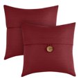 thumbnail image 1 of Better Homes & Gardens Feather Filled Banded Button Decorative Throw Pillow, 20" x 20", Red, 2 Pack, 1 of 4