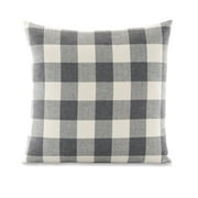 Better Homes & Gardens Feather Filled Buffalo Plaid Decorative Throw Pillow, 18" x 18", Grey