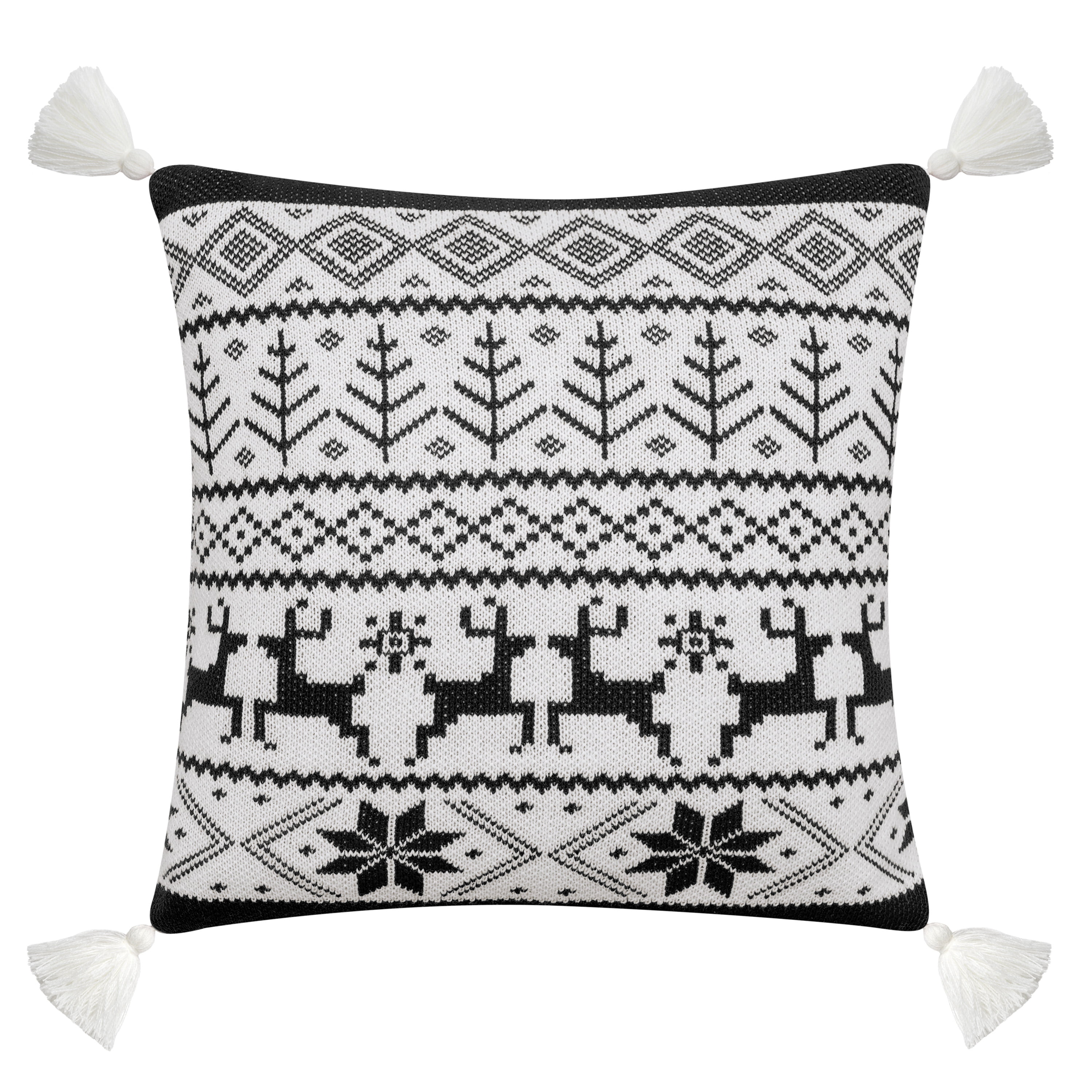 20 Beige & Gray Geometric Square Throw Pillow - Feather & Down