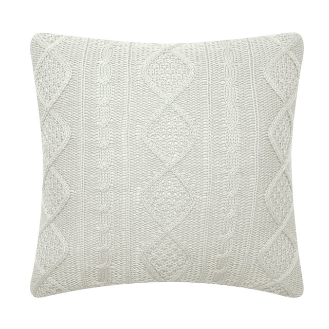 Better Homes & Gardens Feather Filled Wide Cable Knit Sweater Decorative Throw Pillow, 20" x 20"