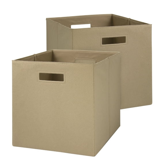 Better Homes & Gardens Felt Cube Storage Bins (12.75" x 12.75"), Beige, 2 Pack