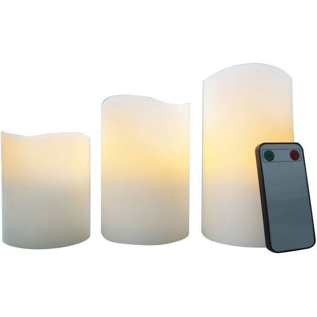 Better Homes & Gardens Flameless LED Pillar Candles 3-Pack Vanilla Scented