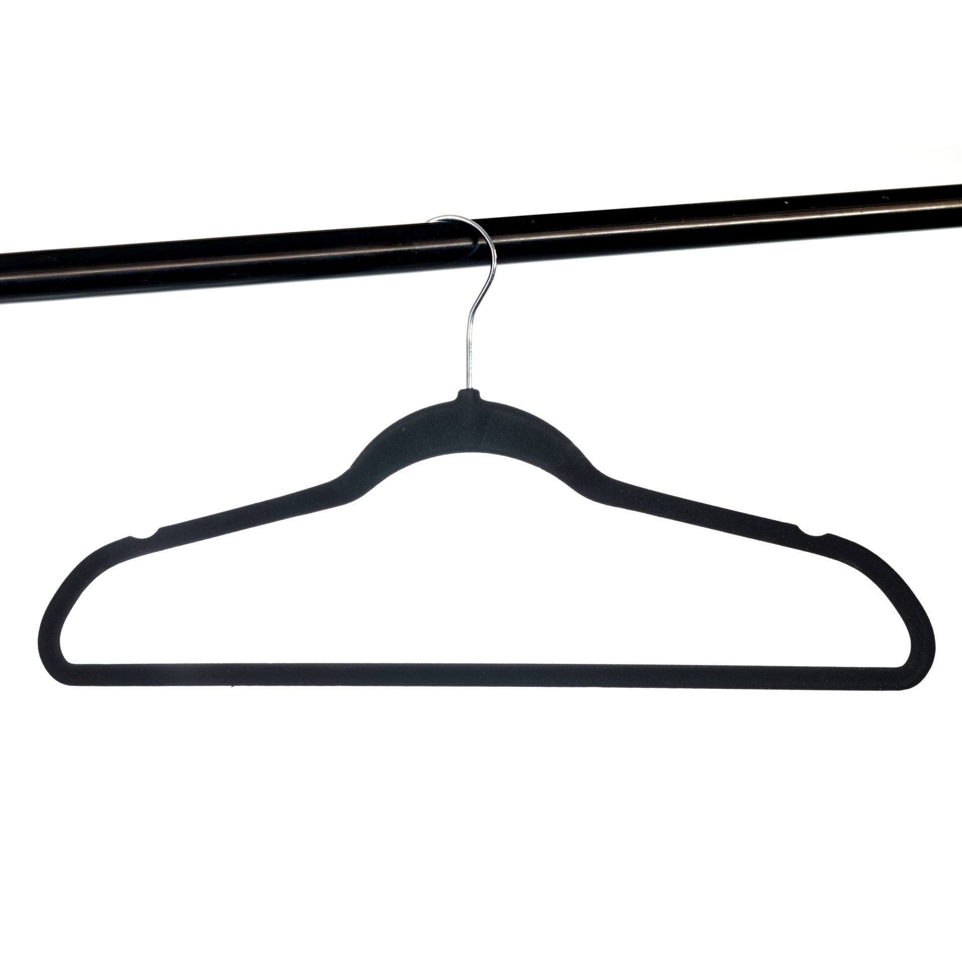 Better Homes & Gardens; Flocked Hangers, 5PK Suit Hangers, Black