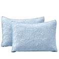 thumbnail image 1 of Better Homes & Gardens Floral Matelassé Pillow Shams, Standard, Blue, 2 Pack, 1 of 7