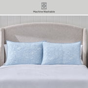 Better Homes & Gardens Floral Matelassé Pillow Shams, Standard, Blue, 2 Pack