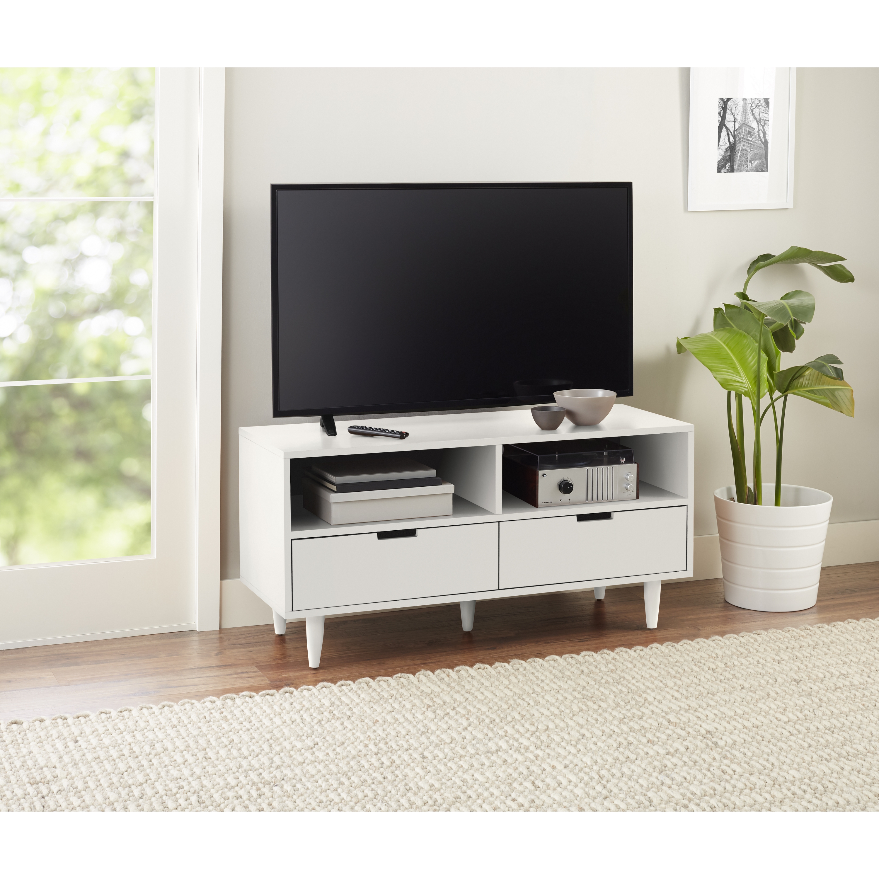 Better Homes & Gardens Flynn TV Stand for TVs Up to 55", White - image 1 of 2