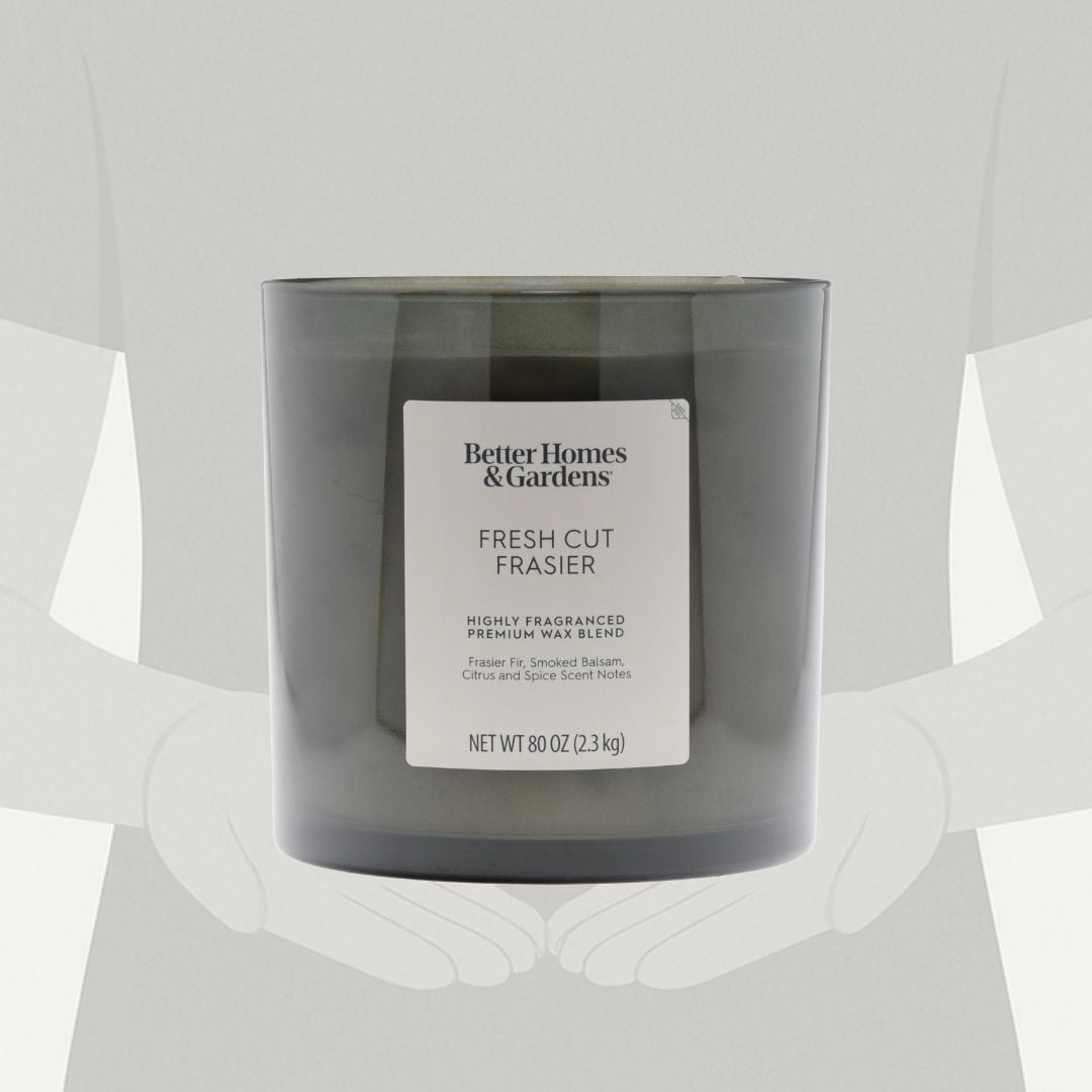 Better Homes & Gardens Fresh Cut Frasier Scented 4-Wick 80oz (2.26 kg) Large Oversized Jar Candle