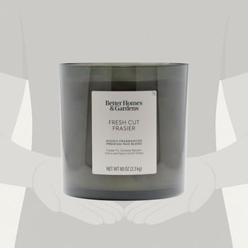 Better Homes & Gardens Fresh Cut Frasier Scented 4-Wick 80oz (2.26 kg) Large Oversized Jar Candle