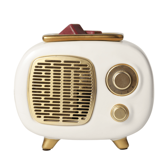Better Homes & Gardens Ceramic Electric Plug-In Wax Melt Warmer, Vintage Radio Scent Warmer, White