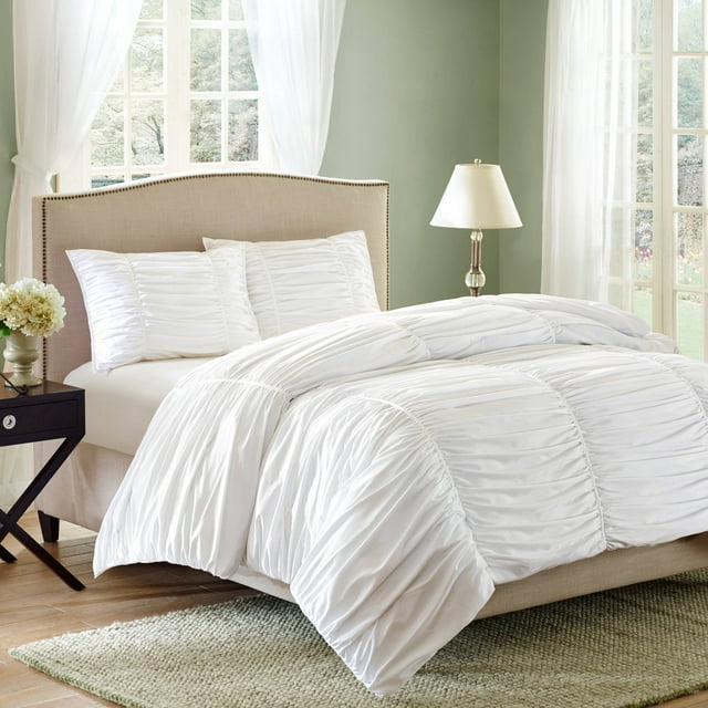 Better Homes & Gardens Full or Queen Ruching Comforter Set, 3 Piece