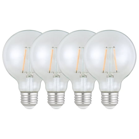 Better Homes & Gardens G25 LED Bulb, 3-Watt (40W Equivalent) Dimmable Soft White E26 Base (4 Pack)