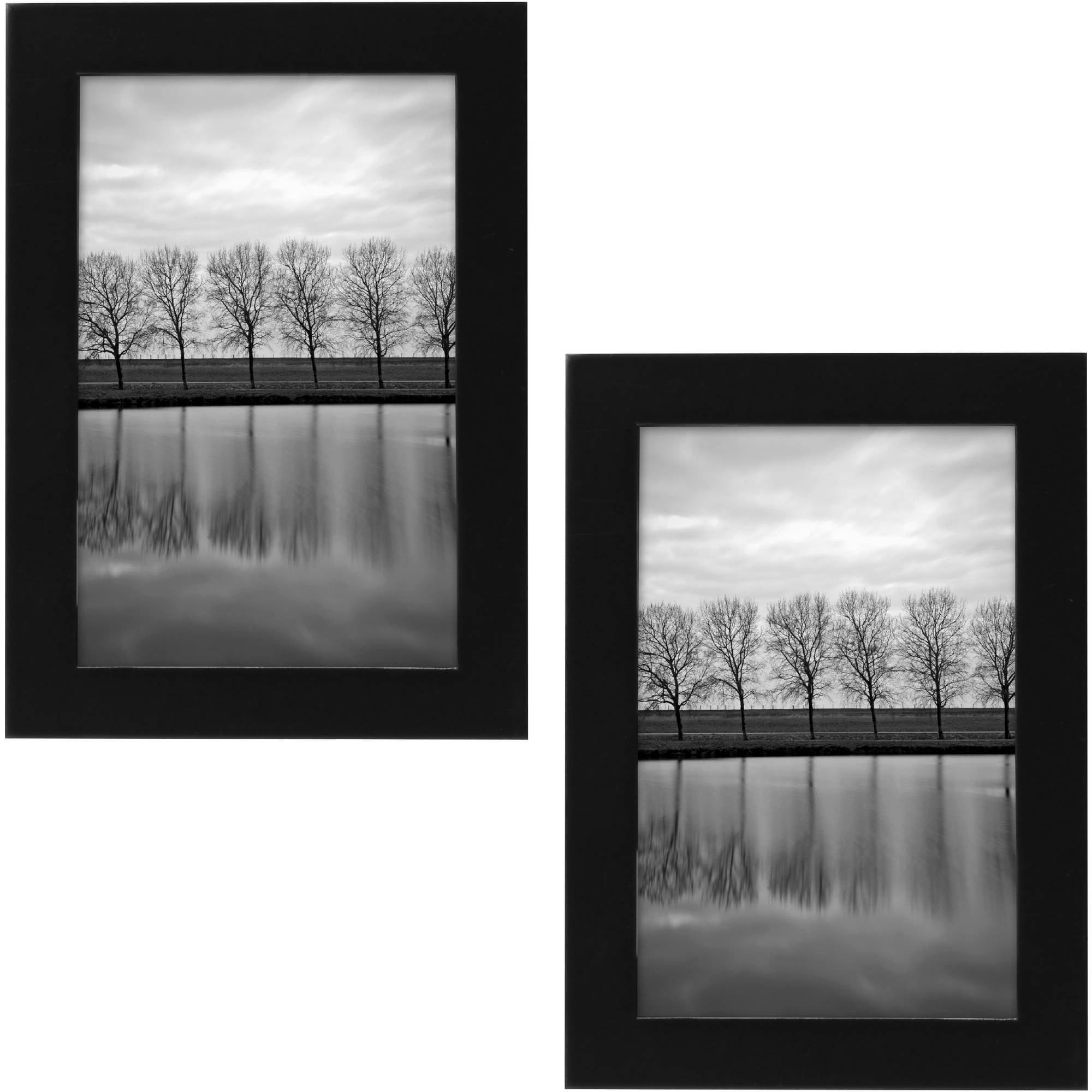 Better Homes & Gardens Gallery 4" x 6" Picture Frame, Black, Set of 2