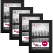 Better Homes & Gardens Gallery 4x6 Tabletop Picture Frame, Black, Set of 4